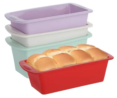 Zdjęcie produktu dla Zestaw foremek silikonowych prostokątnych, 4 sztuki, wymiary 20 x 9,5 x 5,5 cm, nadaje się do użytku w frytkownicach bezolejowych (airfryer)