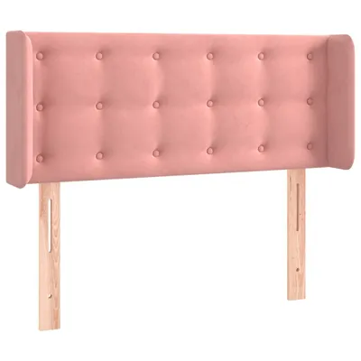 Image de vidaXL Tête de lit avec oreilles rose 83x16x78/88 cm velours