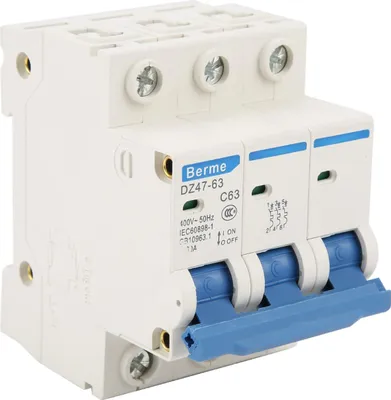 Zdjęcie produktu dla DZ47-63 3 biegunowy wyłącznik różnicowoprądowy 63A RCCB 220/380V