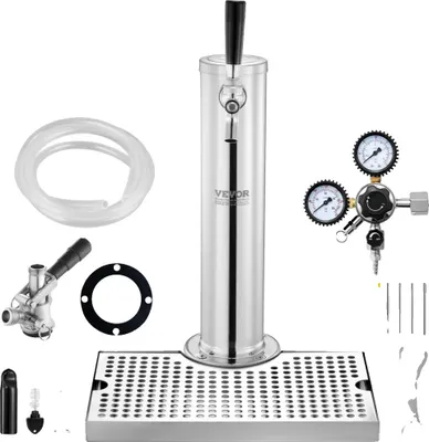 Produktbild von Kegerator-Turm-Kit, Einzelzapfanlage, langlebiger Edelstahl, doppelte Druckanzeige