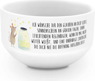 Produktbild von Mr. & Mrs. Panda frühstücksbowl Maus Sterne - Weiß - Geschenk, Schüssel, Müslischale, Lustige Sprüche, Schwangerschaft, Träume, Suppenschüssel, schale, Geburt, Obstschale