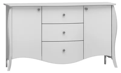 Zdjęcie produktu dla Komoda BR05, czarny połysk, 143 cm, metalowe uchwyty
