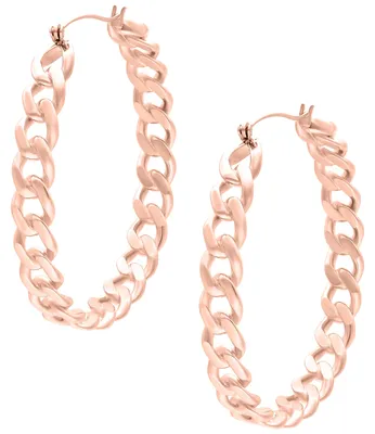 Produktbild von Wildcat Ohrringe - Curbchain Hoops  - Roségold - Chirurgenstahl 316L - wasserfest, langlebig, hautverträglich, Roségold