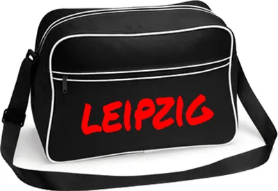 Produktbild von multifanshop Retrotasche - Leipzig - Textmarker, schwarz/weiß, Größe one size