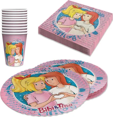 Produktbild von Bibi & Tina 36-tlg. Set - Becher Teller Servietten Kindergeburtstag Party Deko