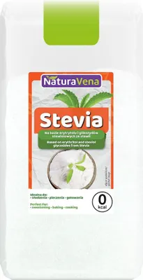 STEVIA (NA BAZIE ERYTRYTOLU I GLIKOZYDÓW STEWIOLOWYCH ZE STEWII) 500 g - NATURAVENA