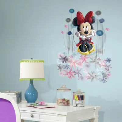 Image de RoomMates sticker mural - Minnie Mouse Floral Graphic
