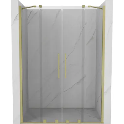 Obrázok produktu pre Mexen Velar Duo posúvacie sprchové dvere 160 cm, Priehľadné, zlaté kefované - 871-160-000-02-55