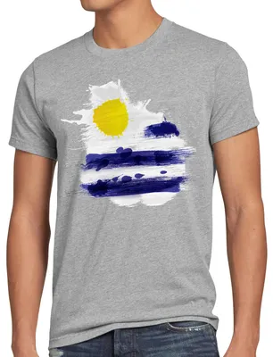 Produktbild von BaumwolleCloud Flagge Uruguay Herren T-Shirt Fußball Sport Flag WM EM Fahne