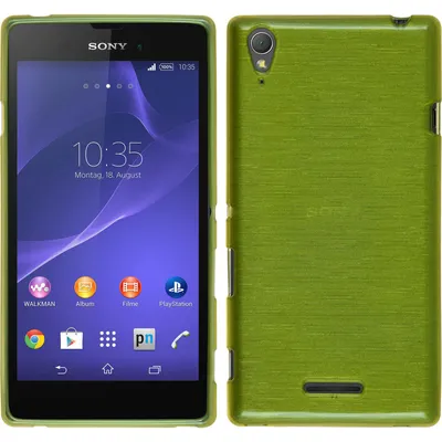 Produktbild von PhoneNatic Case kompatibel mit Sony Xperia T3 - pastellgrün Silikon Hülle brushed + 2 Schutzfolien