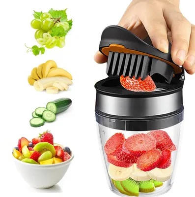 Produktbild von Obstschneider – Obstteiler & Gemüseschneider – Tomaten-, Erdbeer- & Traubenschneider – Küchenhelfer – Salatzubereitung – BPA-frei – Für Obst & Gemüse