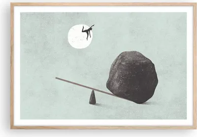 Produktbild von Gerahmtes Poster - Rahmen in heller Eiche - Stein Hebel Physik - 91,5x61 cm - Wand Bild - Wanddeko - Wandbilder - Kunstposter - Wandposter - Bilderrahmen - Bilder - Kunstdruck - P2NAA91x61-4755
