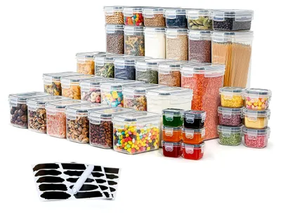 Produktbild von Vorratsdosen Set XXL – 42-teilig | Luftdichte Frischhaltedosen & Vorratsbehälter | BPA-frei, stapelbar & transparent | für Küche, Kühlschrank & Gefrierschrank