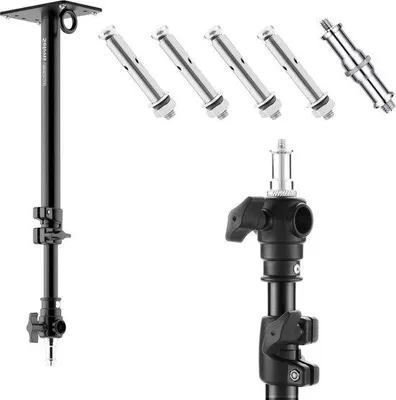 Produktbild von Verstelbare Wandmontagearm mit 35-55cm Länge, 3/8" und 1/4" Schraubendurchmesser - universeller Adapter für Foto- und Videolampen, Parapluen, Reflektoren