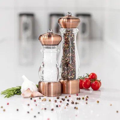 Produktbild von Handmanuelles Salz- und Pfeffermühlen-Set aus Bronze 17cm