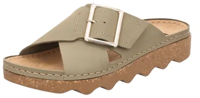 Produktbild von Rohde Damen Pantolette aus Nubukleder mit Plateausohle Alassio 6220, Größe:38 EU, Farbe:Grün