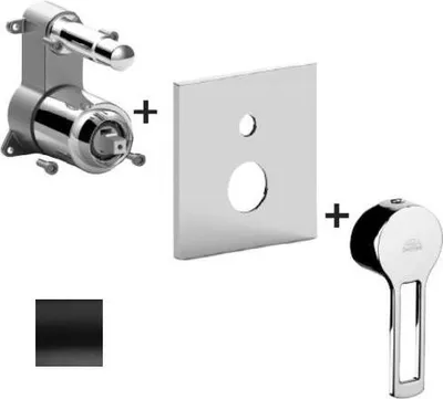 Image de Paffoni Ringo - Mélangeur encastré pour 2 appareils, noir mat RINBOX015NO/M