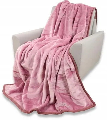 Produktbild von ELWAY Einfarbige Glatte Decke Rosa 160x210 cm