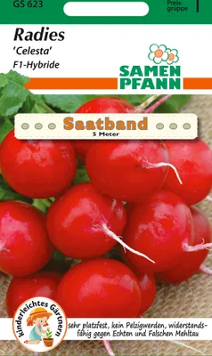 Produktbild von Radies Celesta (Saatband) | Radieschensamen von Samen Pfann