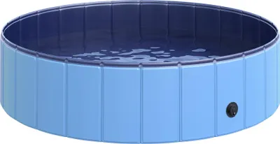 Produktbild von Pawhut Hundepool Planschbecken Schwimmbecken Schwimmbad Blau Ø120 x H30 cm