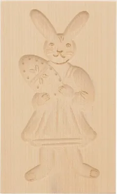 Produktbild von Spekulatiusform, 1 Bild, Osterhasenfrau aus Holz 15 cm