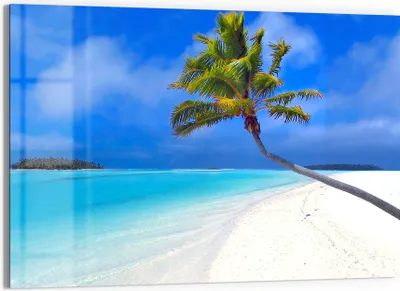 Produktbild von DEQORI Glasbild Echtglas 90x60 cm 'Inselparadies' Wandbild Bild modern Deko