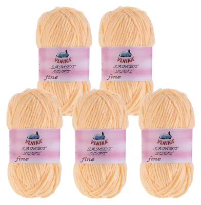 5 x 100g Strickgarn Samet Soft Fine pfirsich