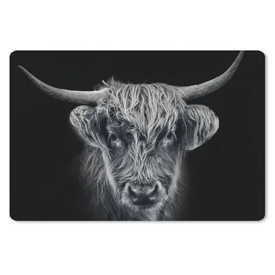 Produktbild von MuchoWow® Mauspad Mousepad Schottischer Highlander - Schwarz - Kuh - Tiere 27x18 cm - Mousepads - Maus Mat - Pad - Mausunterlage - Büroartikel - Desk Matten