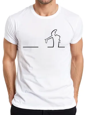 Produktbild von Balum La Linea Lui Osvaldo Cavandoli Cartoon Balum Balum Herren T-Shirt, Weiß, L