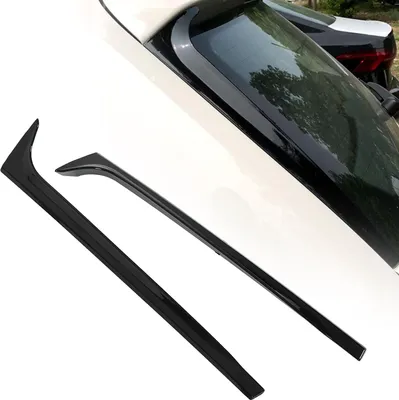 Productafbeelding van 2 stuks zijspoilers voor de achterruit, glanzend zwart, met een schuine ABS-afwerking, vervanging voor model MK5, bouwjaar 2011-2017
