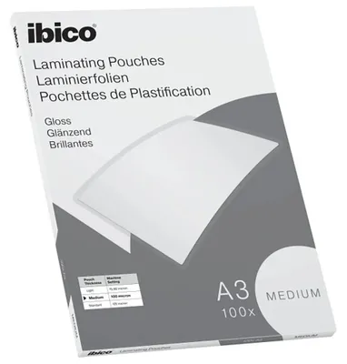 Produktbild von Ibico 627312, Transparent, Glänzend, A3, Thermodruck, 0,1 mm, 100 Stück(e)