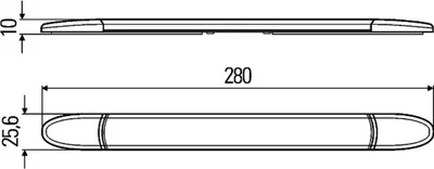 Produktbild von HELLA Innenraumleuchte Inenraumbeleuchtung 2JA 343 606-001 Innenraum 280mm 10mm 26mm 10mm