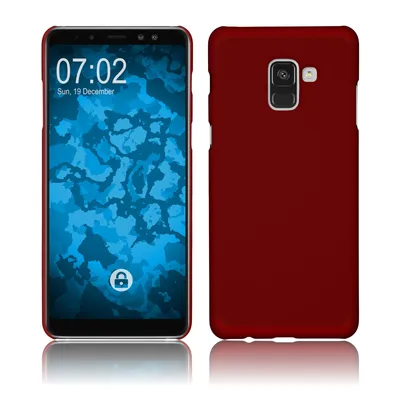 Produktbild von PhoneNatic Case kompatibel mit Samsung Galaxy A8 Plus (2018) - Hülle rot gummiert Hard-case Cover