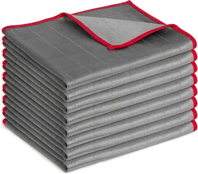 Produktbild von Fensterputztücher aus Kohlefaser, Reinigungstuch für kristallklare und streifenfreie Fenster, Mikrofaser-Reinigungstuch, fusselfreies Poliertuch, 30 x 30 cm, 400 g/m²