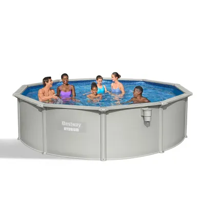 Produktbild von Bestway® Hydrium™ Stahlwandpool Komplett-Set mit Sandfilteranlage Ø 460 x 120 cm, lichtgrau, rund