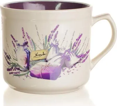 Produktbild von Großer Keramikbecher 630ml Lavendel Design