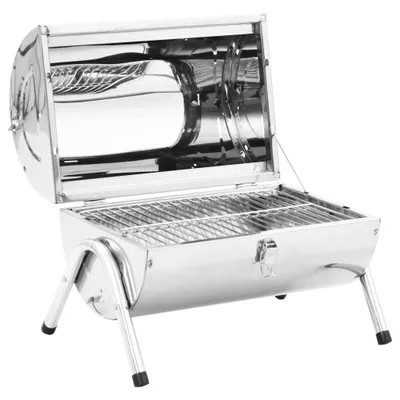 Zdjęcie produktu dla Przenośny Grill Węglowy, Stal Nierdzewna, Podwójny Ruszt Lumarko!