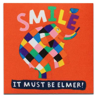 Obrázek produktu pro Elmer Smile - nažehlovací nášivka, nažehlovací aplikace, nášivky, k nažehlení, velikost: 6,5 x 6,4 cm