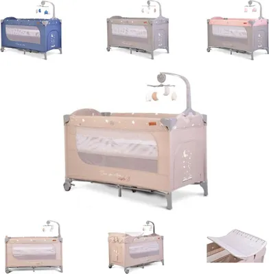 Produktbild von Cangaroo Reisebett Once upon a time Laufstall zwei Ebenen Matratze Wickelauflage beige