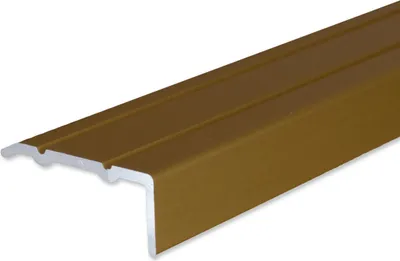 Produktbild von PROVISTON | Winkelprofil | Aluminium eloxiert | Goldfarbig | Breite 24.5 mm | Höhe 10 mm | Länge 2700 mm | Selbstklebend | Treppenkantenprofil | Treppenwinkel | Treppenkante | Kombiwinkel | 1 Stück