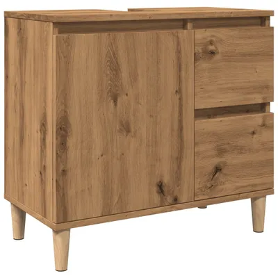 Produktbild von Eleganten-Stil Waschbeckenunterschrank 1 PC,Modernes Design,Badmöbel,Badezimmer,Artisan-Eiche 65x33x60 cm Holzwerkstoff - Spiegelschränke - Möbel26