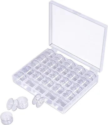 Produktbild von Nähmaschinenzubehör 1 Stück transparente Kunststoff-Nähspulen, leere Spulen, Kunststoff-Aufbewahrungsbox, Maschinenspulen-Aufbewahrungsbox, für Heim-N