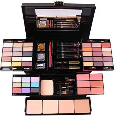 Produktbild von FantasyDay 54 Farben Multifunktions Exquisite Kosmetik Geschenkset Makeup Schmink Kit für Gesicht, Augen und Lippen - Paletten Schminkkoffer mit Lidschatten Palette, Lippenstift, Rouge, Mascara