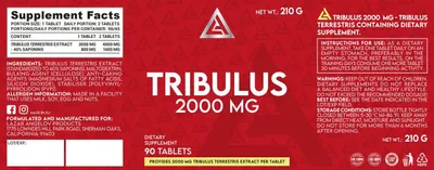 Produktbild von Lazar Angelov Nutrition | Tribulus 2000 mg | Mega Dose Tribulus Terrestris Extract