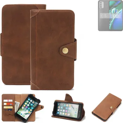 Produktbild von K-S-Trade Handyhülle kompatibel mit Nokia G42 Schutz Hülle Walletcase Bookstyle Tasche Case Handytasche Wallet Flipcase Cover PolyurethanBraun (1x)