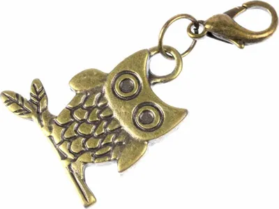 Produktbild von Eule Eulen Charm Anhänger Bettelarmband Miniblings Käuzchen Vogel Kauz Bronze