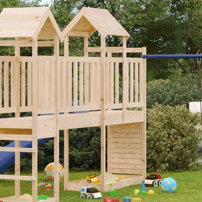 Obrázok produktu pre vidaXL Hracia veža hnedá 53 x 110,5 x 214 cm Masívne borovicové drevo