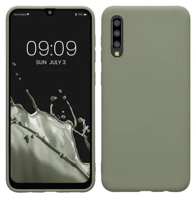 Produktbild von kwmobile Handyhülle für Samsung Galaxy A50 Hülle - TPU Case - Kabelloses Laden - Schutzhülle Cover in Graugrün