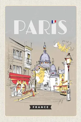 Produktbild von vianmo Holzschild 18x12 cm Paris Frankreich Gemälde Stadt