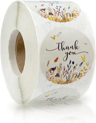Produktbild von Etiketten Aufkleber Danke, Runde Aufkleber 3,8 cm, 500 Stück, Selbstklebend, Wasserfest, Geschenkaufkleber